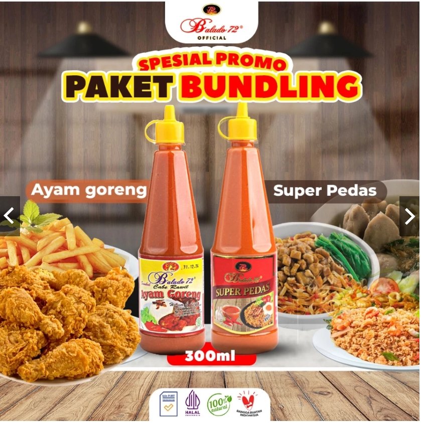 Star+Balado72 Sambal Cabe Rawit Pedas 4 Botol 140 ML