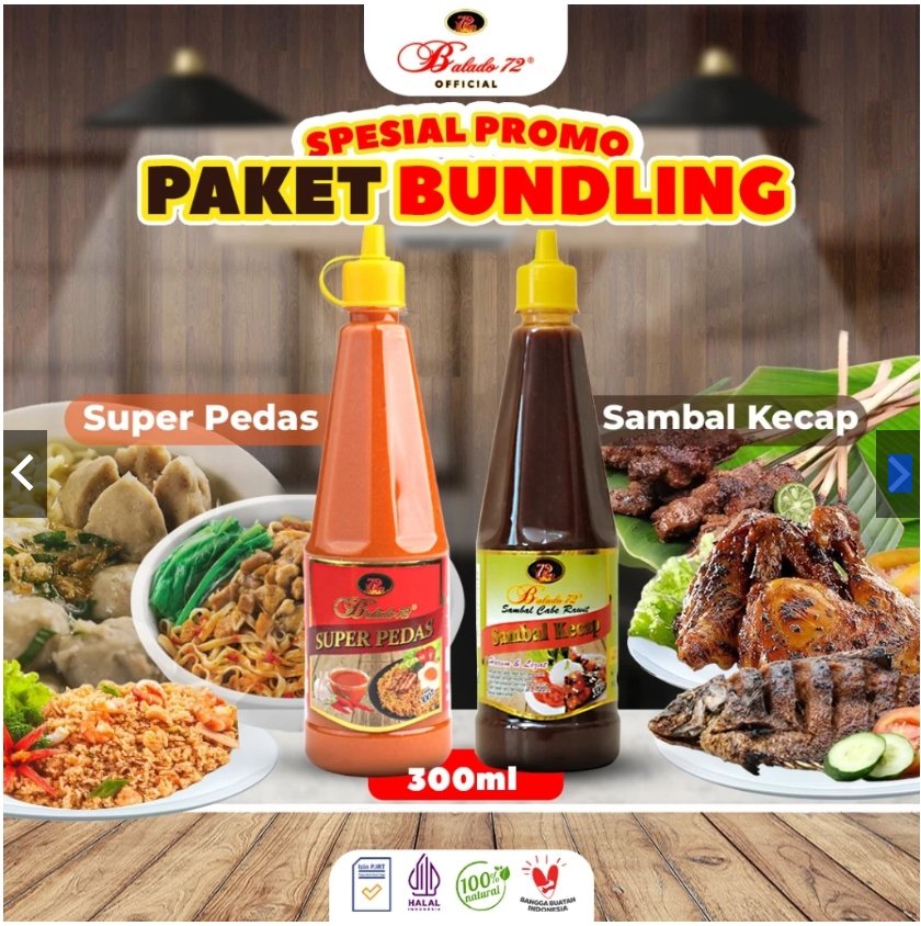 Star+Balado72 Sambal Cabe Rawit Pedas Alami 2 Botol Ukuran 300ml /paket
